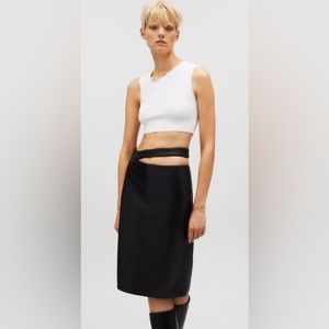 Zara midi leather skirt